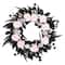 26" Pretty Morbid Pink Carnation Halloween Wreath